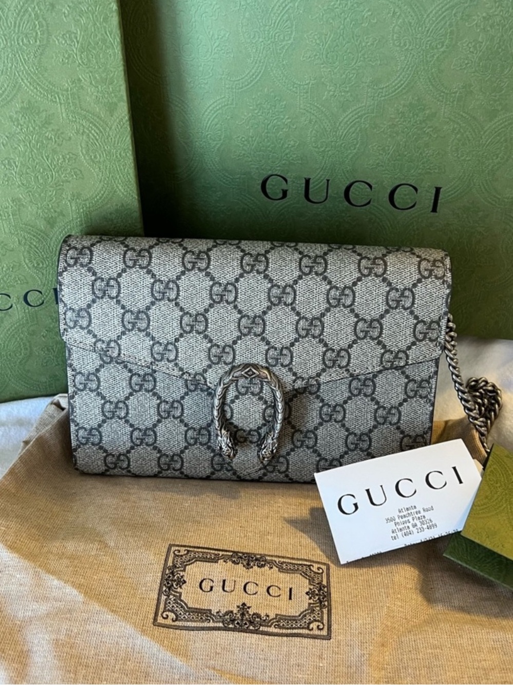 Gucci Dionysus GG supreme chain wallet